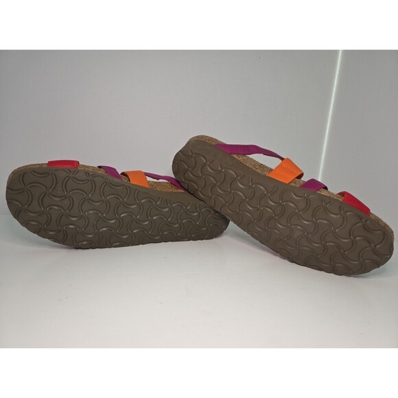 Naot Cork Footbed Slides With Orange, Red & Prple Straps Sz 8 NWOT Comfy - Picture 6 of 6